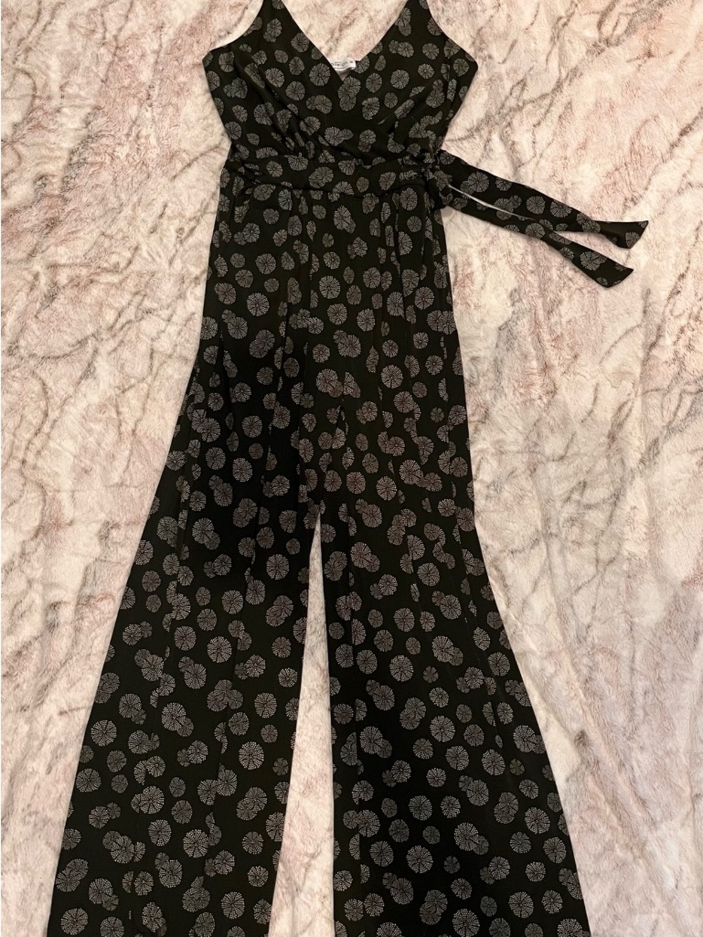 Kaileigh Black Jumpsuit with Floral Print